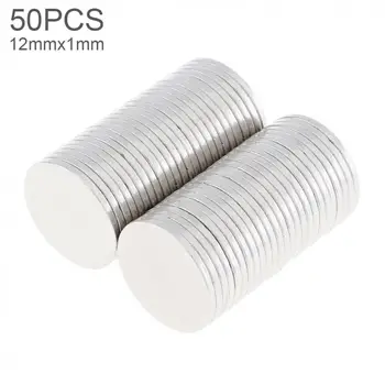 

50pcs 12 x 1mm Mini Strong Magnetite Earth Neodymium Magnets with Round Disc Type Permanent Magnet for Home /Office/Laboratory