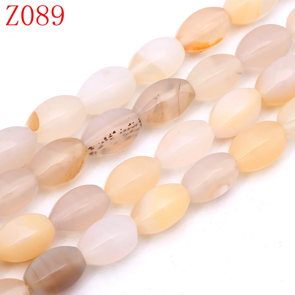 White Agate Yumten овальная аквамариновая бусина 10 мм* 14 мм натуральный камень свободные бусины розовый кварц топаз DIY ювелирные изделия ожерелье натуральные камни бисер для бисероплетения - Цвет: White Agate
