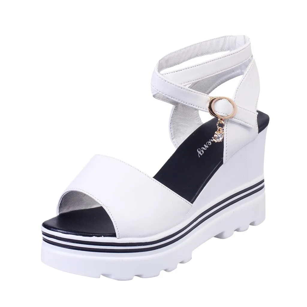 

SAGACE Women's Sandals Casual Buckle Fish Mouth Wedge Shoes Platform Female Summer Shoes Ladies Beach Sandal Zapatos De Mujer