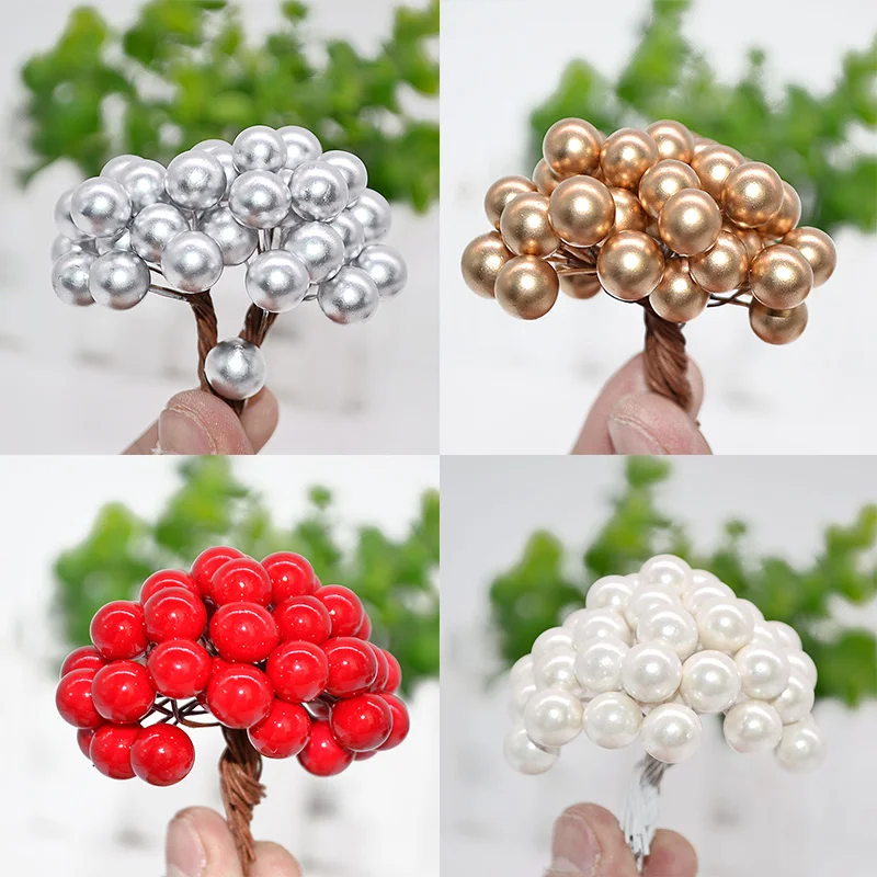 100 шт. 1 см мини-ягоды разноцветные искусственные цветы вишневый гранат тычинки