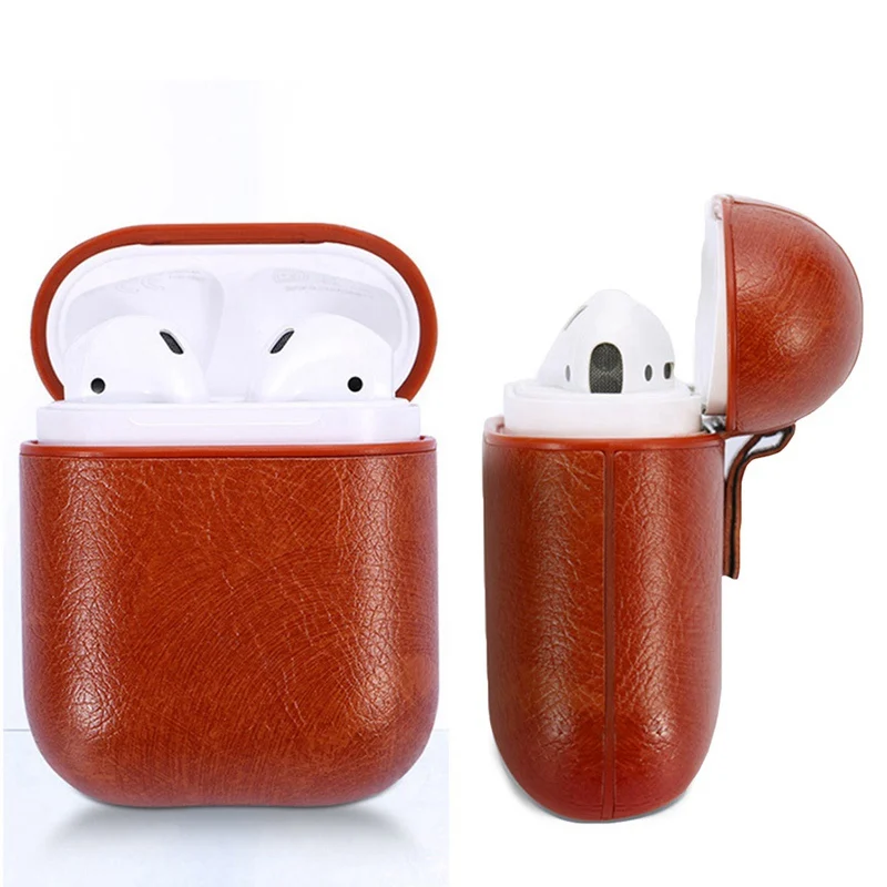 

Retro PU Leather Earphone Protector Cover for Airpods 1 2 for Apple Bluetooth Earphone Shockproof Protect Case Charging Box