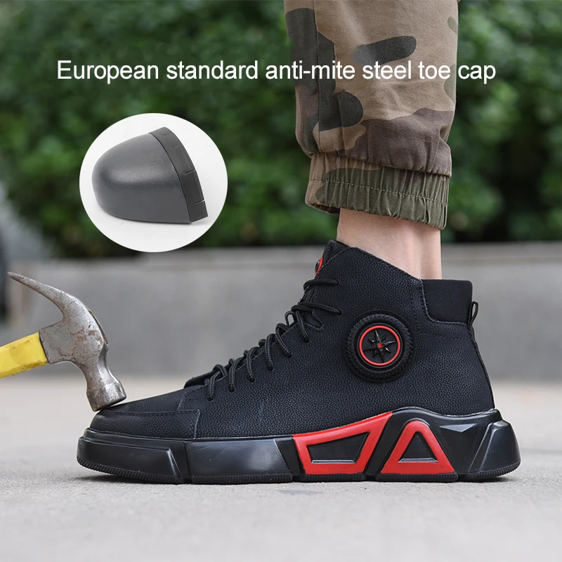 Водонепроницаемая зимняя рабочая обувь со стальным носком мужские ботинки бархатные мягкие удобные защитные анти разбивающиеся проколы на открытом воздухе