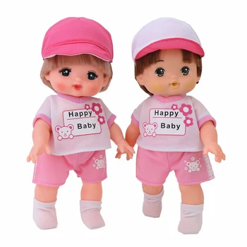

Cute printed gym suit T-shirt shorts hat socks Fit For 25cm Baby Doll Mellchan Doll Clothes Accessories Girls toys