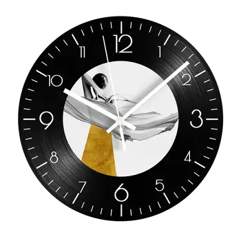 

Beautiful Girl Vinyl Record Clock for Living Room Silent Circular Decorative Digital Wall Clocks Modern Design Arabic Numbers