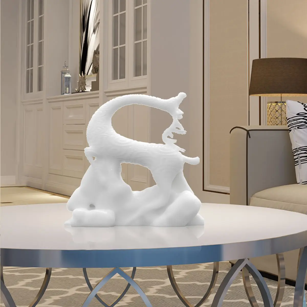 Современная Скульптура с 3D принтом, поющий олень, дизайн, украшение для дома, украшение для домашнего офиса