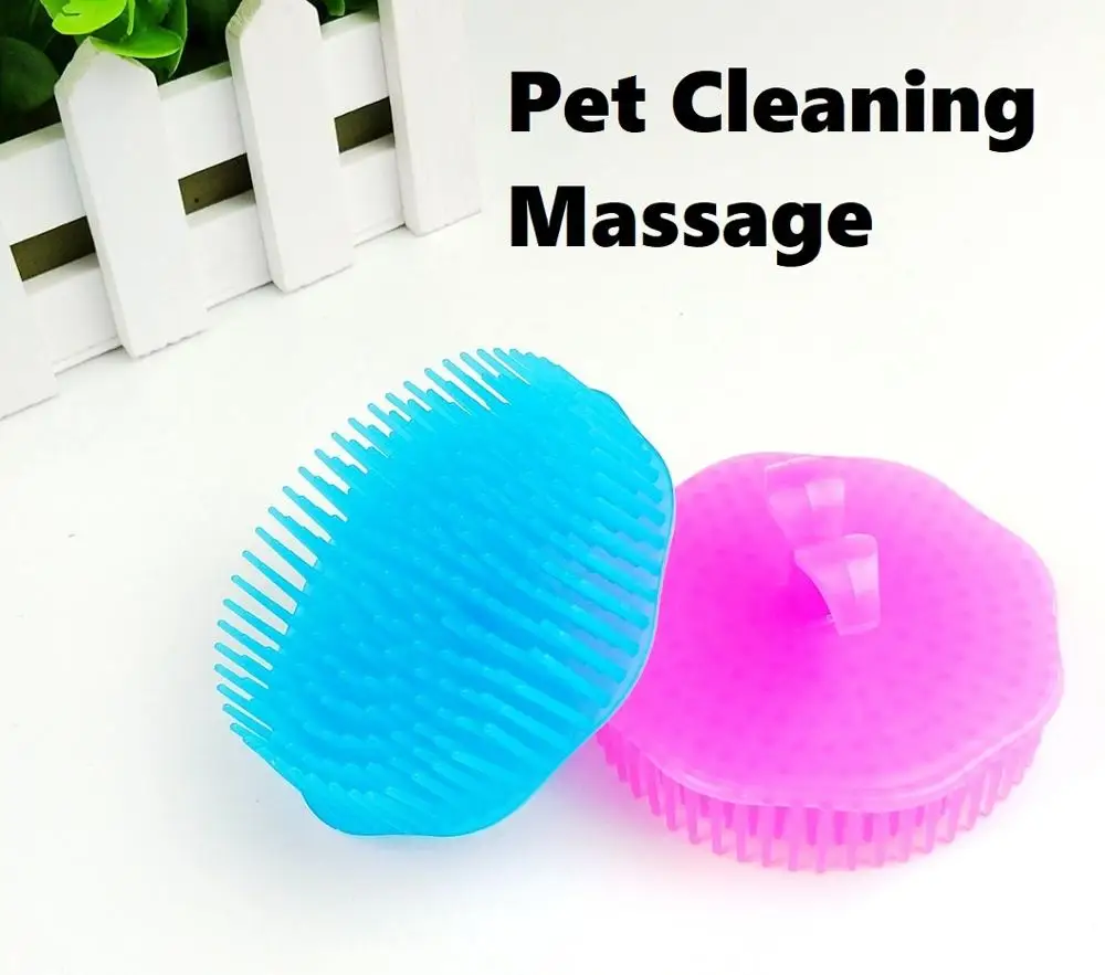 

Round Pet Supplies Dog Cat Bath Brush Comb Cute Soft Fur Modified Massager Rose Red Hair Brush