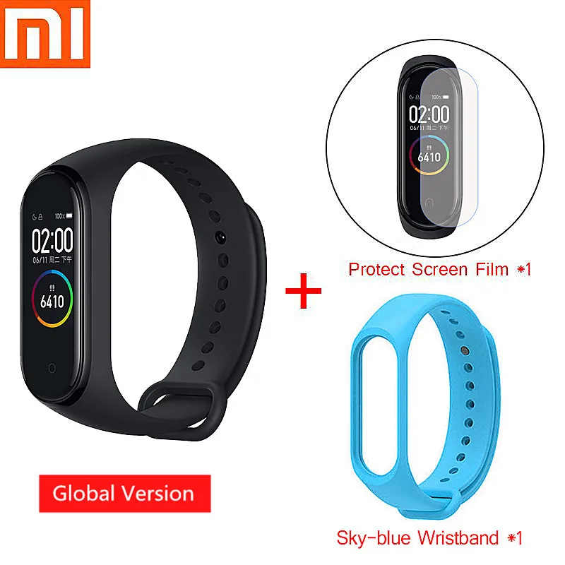 Global mi4 strap C Mi Band 4 смарт-браслет Xiao mi спортивный фитнес-трекер Шагомер мониторинг сердечного ритма фитнес-браслет для xio mi Band 4 3 - Цвет: Global mi4 strap C