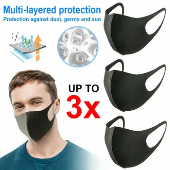 

30pcs cycling mask reusable washable hypoallergenic filter mask anti-pollution dust-proof UV-proof unisex black