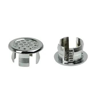 

10pcs Trim Durable Kitchen Overflow Ring Accessories Plastic Drain Cap Sink Basin Cover Round Insert Bathroom Silver