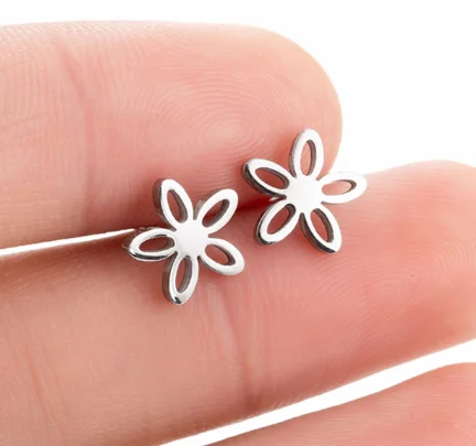 Starose 2pcs18G завод Лотос Луна Животное Собака уха ювелирные изделия серьги-гвоздики Спираль пирсинг для пупка пирсинга хрящей пирсинг серьги - Окраска металла: Five Leaf Flower