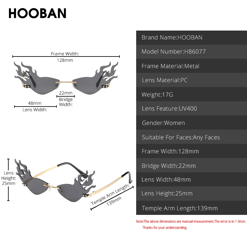 HOOBAN 2020 новые огненные солнечные очки женские стильные без оправы брендовые