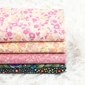 

half meter 100% cotton plain pulp fabric with flower print handmade DIY patchwork bag cloth CR-516