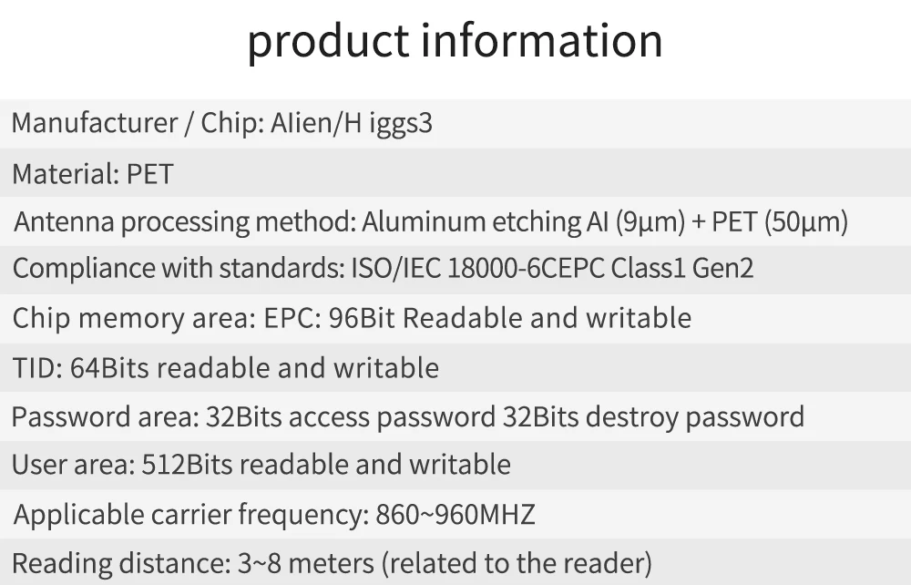 LT-TAG10050 rfid Yilian 9640 Стикеры багаж для аэропорта отслеживания пассивный 6C uhf rf электронная этикетка