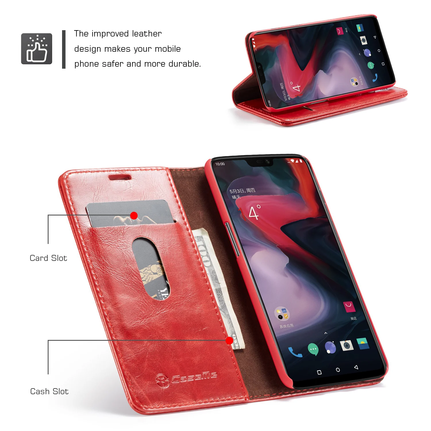 

Phone Case For OnePlus 6 Multifunction Vintage Stand PU Leather+Soft TPU Magnetic Flip Wallet Slot Anti-fall Case Cover
