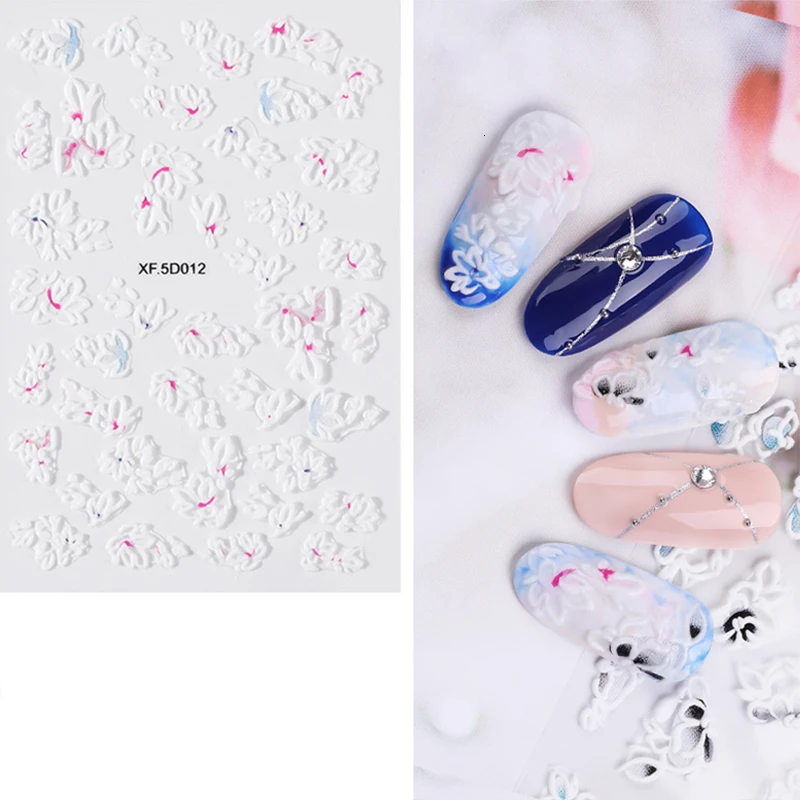 12A 16 видов стилей стикеры 3D на ногти Nail Art Наклейки Наклейка-бант ногтей Маникюр для конкурсов красоты для маленьких девочек для дня рождения, Рождества, год пряди с креплением на кератиновых пластинах украшения - Цвет: 12A