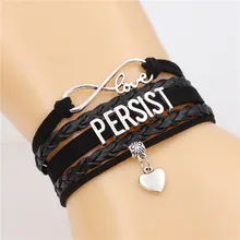 12 шт./лот, новая мода, бесконечность, любовь, милое сердце, очаровательный многослойный браслет, кожаные браслеты ручной работы, Панк ювелирные изделия