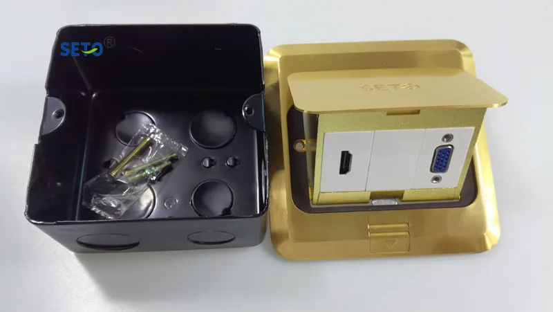 Выдвижной напольный разъем SeTo HDMI + VGA настенная пластина напольная розетка