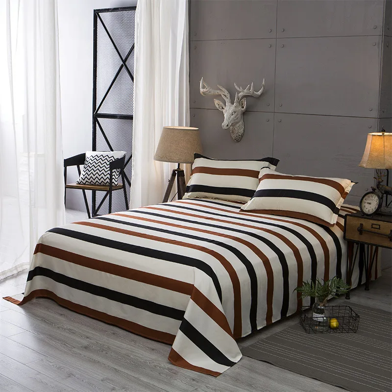 

NEW Simple series Bed Sheet Polyester cotton Mattress Protector Cover Flat Sheet 1pcs Soft bedclothes Twin Full Queen King Size