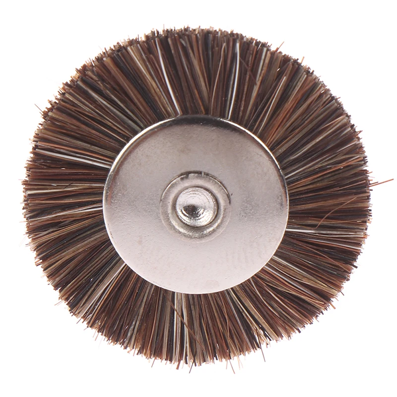 5Pcs 3mm Shank Flat Horsetail Bristle Brush Buffing Carving Wax Polishing Tool