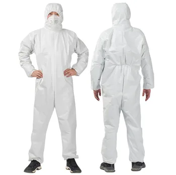 

Disposable Coveralls Dust-proof Clothes Man 2020 White Isolation Labour Suit Universal Antistatic Security Protection Clothing
