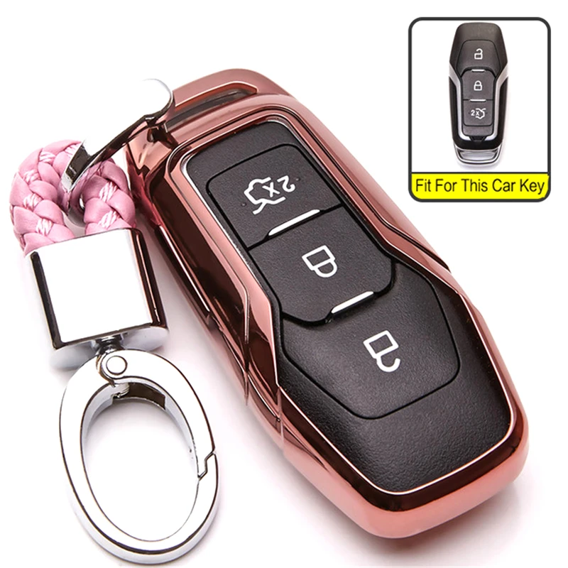 Чехол для ключа из ТПУ Ford Mondeo 5 MK5 Ranger Mustang Edge Cmax Kuga Fiesta Explorer Focus MK3 MK4 3 4 Цепь ключей