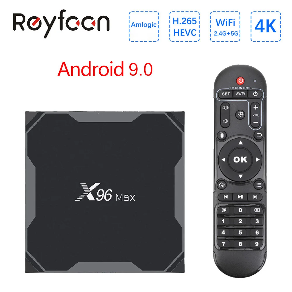 Online Smart TV Box X96 Max Android 9,0 4GB 64GB Amlogic S905X3 Quad Core 5,8 GHz Dual Wifi 1000M H.265 4K 60fps Media Player X96MAX 32G