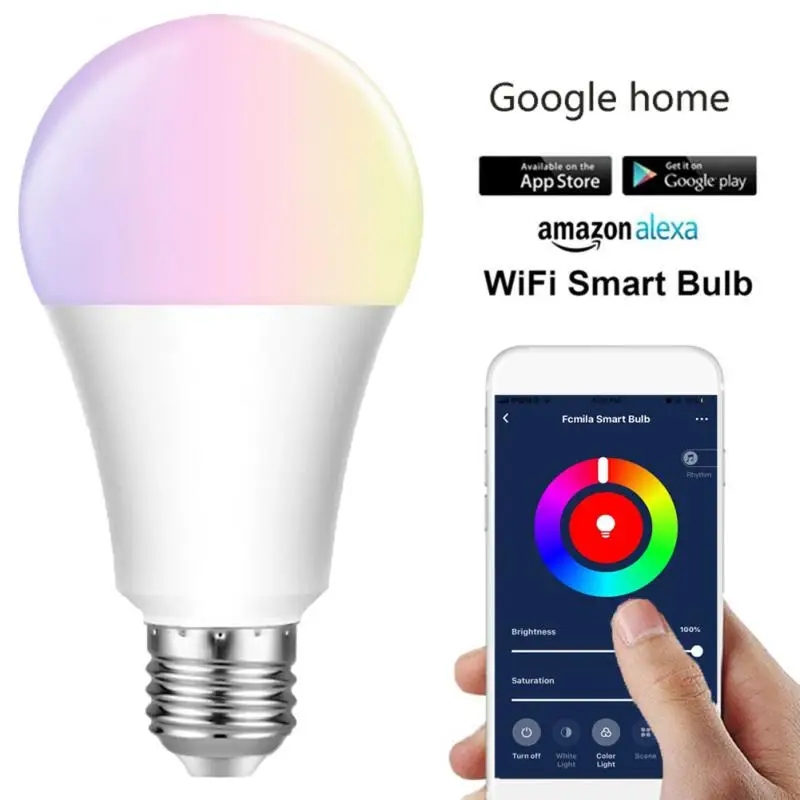 10 Вт E26 E16 E27 B22 WiFi умный светодиодный светильник лампы приложение работает Alexa Google Assistant голосовое Управление DimmableSmart лампа Ночной светильник