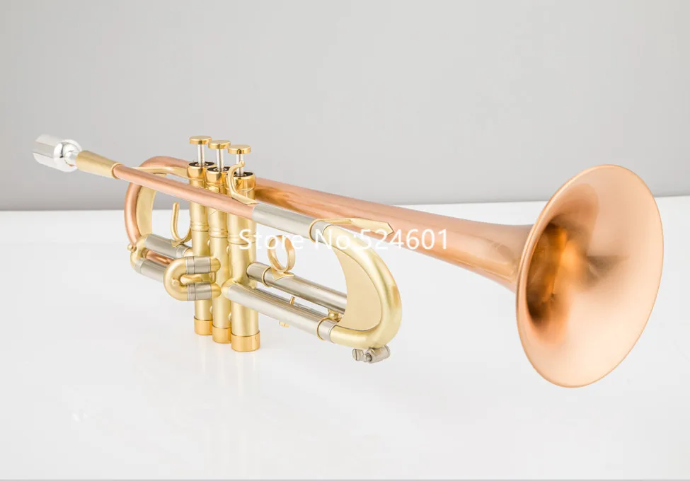 MARGEWATE Bb Trumpet Rose Gold Brass Horn professional Musical Instrument With Accesorios Trumpet