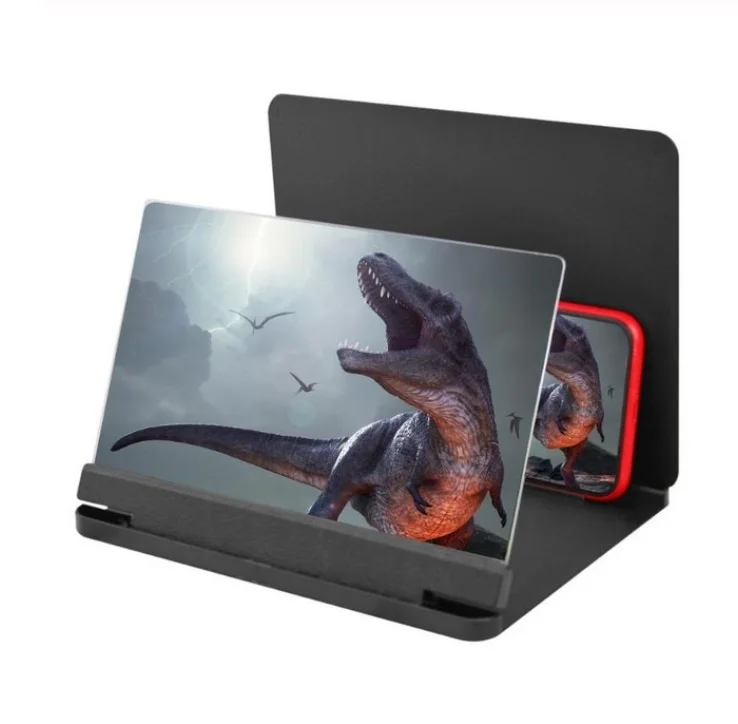 Black 10 inch HobbyLane мобильный телефон 3D экран видео лупа кронштейн складной увеличенный Рабочий стол смартфон фильм HD усилительный проектор d20 - Цвет: Black 10 inch