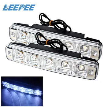 

LEEPEE Universal Car Lights Styling 5 LEDs Daytime Running Light DRL Super Bright External Lights Waterproof Daylight