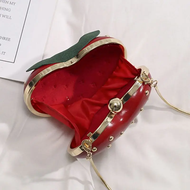 Женская сумка через плечо в фруктовом стиле, клатч для девушек, милая сумка в форме клубники, сумка-портфель, кошелек 517D