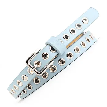 

Women PU Leather Waist Belt Rivet Studded Single Holes Casual Waistband -MX8