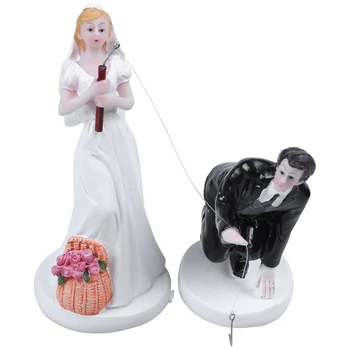 

FUNNY ROMANTIC WEDDING CAKE TOPPER FIGURE BRIDE GROOM BRIDAL Couple Run away