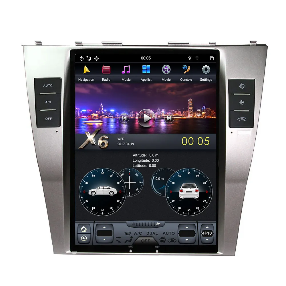 Sale Car Video Players Android 8.1 Tesla style Car GPS Trackers For TOYOTA CAMRY 2007-2011 car dvr camera tape radio unit radio car 3