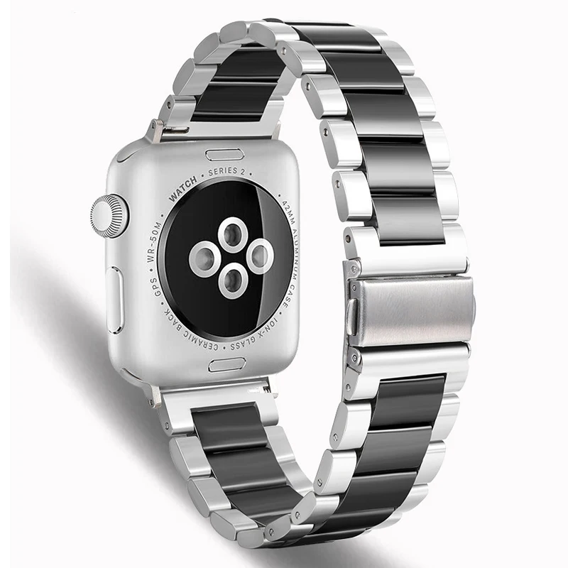 Сопутствующий браслет, ремешок для apple watch, ремешок 42 мм, 38 мм, Версия 44 мм 40 мм наручных часов iwatch, correa 5/4/3/2/1 Керамика браслет для наручных часов из нержавеющей стали