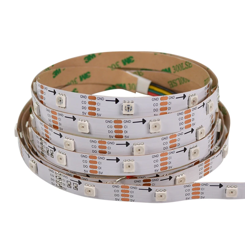 1 м DC5V 30 светодиодный s/м 30 Пиксели HD107S RGB Светодиодные ленты APA102 цифровой 5050 SMD гибкие светодиодные ленты Ambi светильник, не обладает водонепроницаемостью: IP20