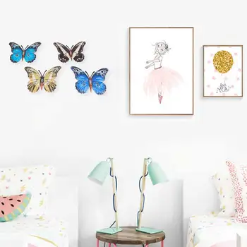 

4pcs Wall Art Indoor Outdoor Office Garden Hanging Sculpture Home Decor Inspirational Bedroom With Hook Metal Butterfly Crafts