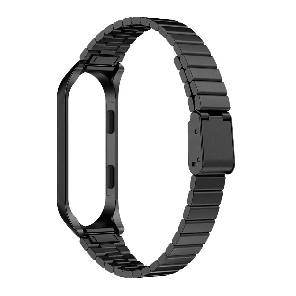 Для mi Band 4 сменный металлический ремешок Безвинтовой браслет из нержавеющей стали сменные аксессуары для Xiaomi mi band 3/4 - Цвет ремешка: Black