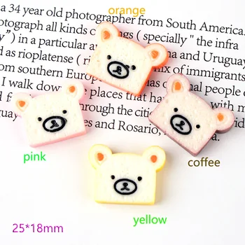 

20Pcs Resin Cute Bear Cookies Mini Play Food Flatback Cabochon Scrapbooking for Phone Deco DIY Embellishments Accessories