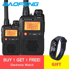 Baofeng – walkie talkie Portable UV 3R 136 174/ 400 470MHz, 2 pièces, Radio amateur CB UV 3R Plus, interphone double bande pour moto