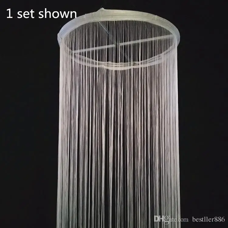 Upscale Design Ceiling Decor Ferris Wheel Hanging Ring With Sagging Line Curtain Hoop Garland for Wedding Party Decoration Props
