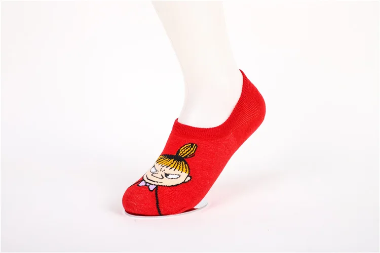 Anime hippo print socks Snufkin Nuuskamuikkunen Little My Pikku myy cute fun cartoon women cotton spring summer Invisible sock