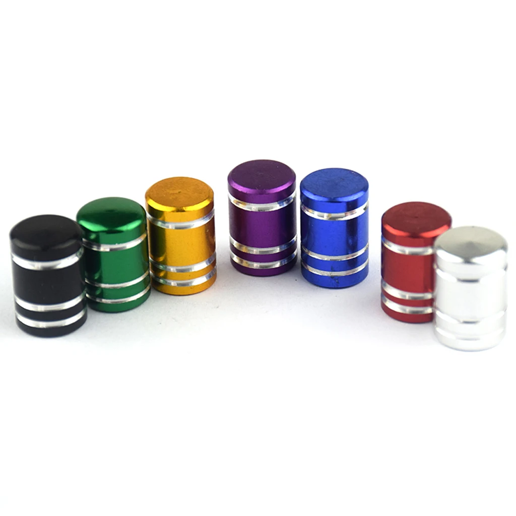 4 Pcs Aluminum Wheel Valves Tyre Stem Air Caps Cover For Universal Vehicles/ Cars/ Trucks/ Pickups /Auto / Motorcycle 7 Color