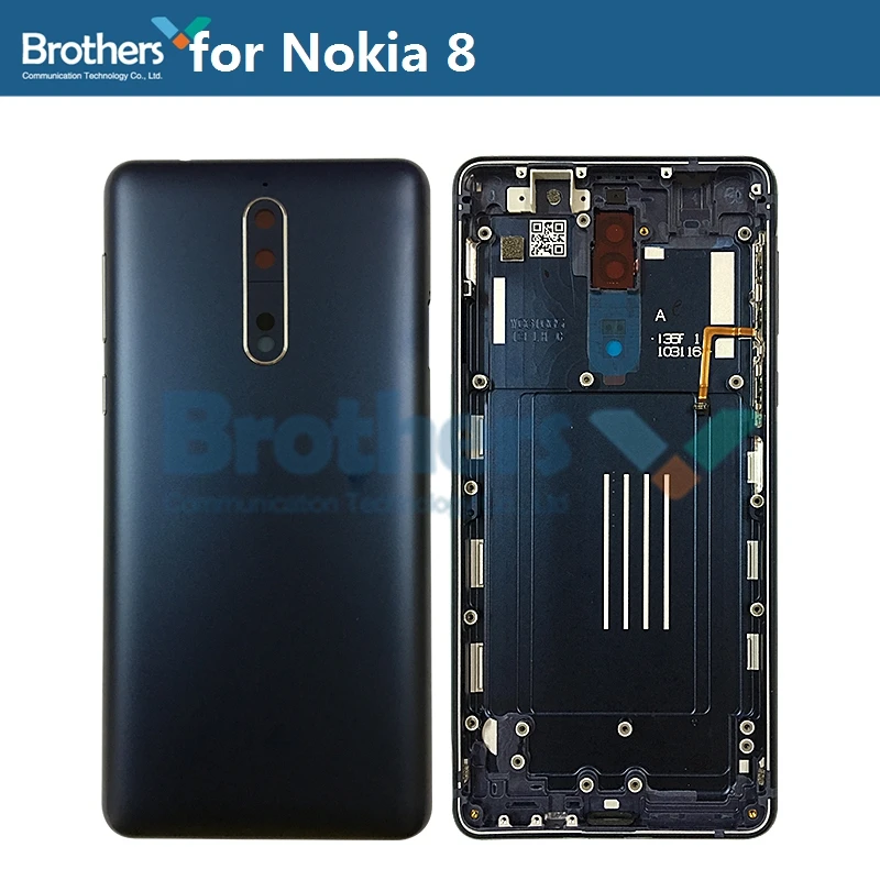 Оригинальная задняя крышка для Nokia 8 корпус батареи для Nokia8 батарейный отсек с кнопкой громкости гибкий кабель для телефона Замена
