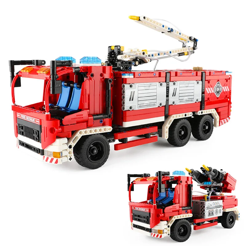 Кубики QIHUI высокотехнологичный грузовик городской пожарный автомобиль игрушка с