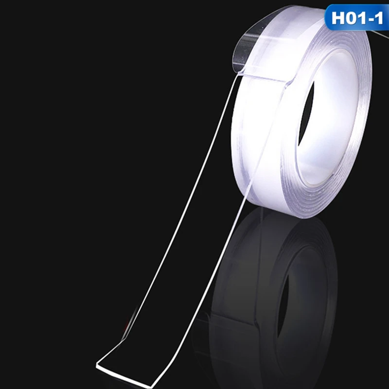 1-1-1mm X 3cm X 1m Многофункциональная двухсторонняя лента нано прозрачная без следа акриловая волшебная лента чистая повторно использовать водонепроницаемая клейкая лента - Цвет: 1-1-1mm X 3cm X 1m