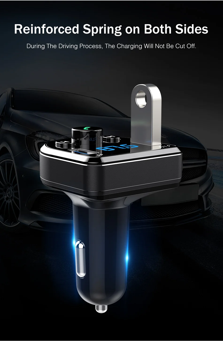 YKZ 3.1A автомобильное зарядное устройство светодиодный цифровой Громкая связь Bluetooth fm-передатчик автомобильное зарядное устройство для телефона автомобильный комплект MP3-плеер для мобильного телефона iPhone