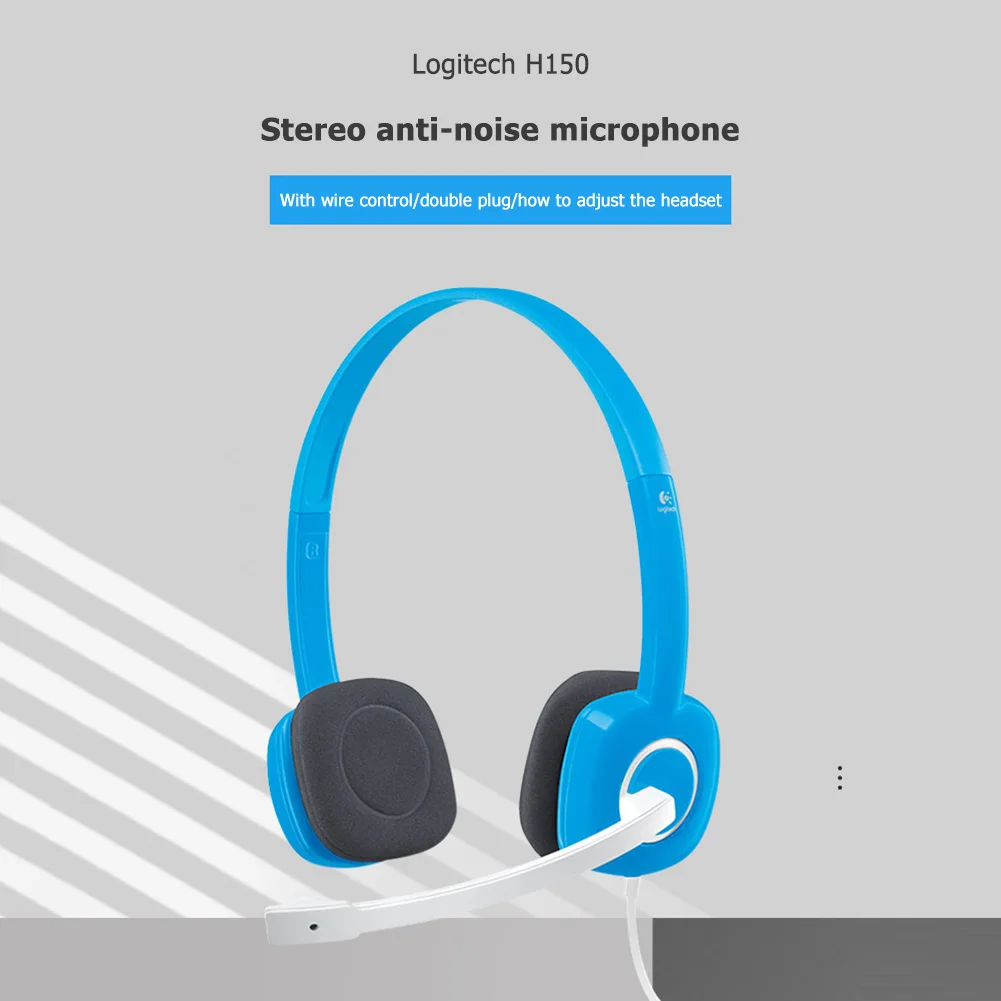 Logitech H150 3 5mm Wired Headphone Stereo Over Ear Headset Headphones with Microphone Multi function noise cancelling Headphone