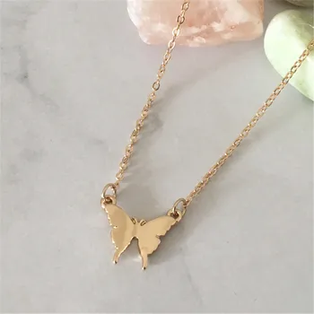 

2020 New Fashion Women Butterfly Statement Necklaces Pendants Woman Chokers Collar Chain Jewelry