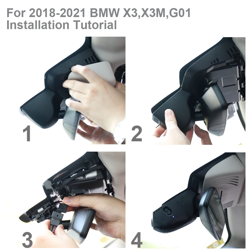 BMW X3/iX3/X3M G01 2018-2024용 Fitcamx 4K 대시 캠, UHD 차량용 카메라, 루프 녹화, 간편한 설치, WDR, 내장 WiFi